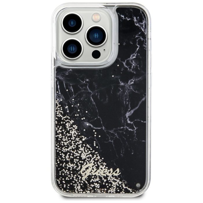 Hülle Guess GUHCP14LLCSGSGK iPhone 14 Pro 6.1" schwarz/schwarz hartcase Liquid Glitter Marmor Case