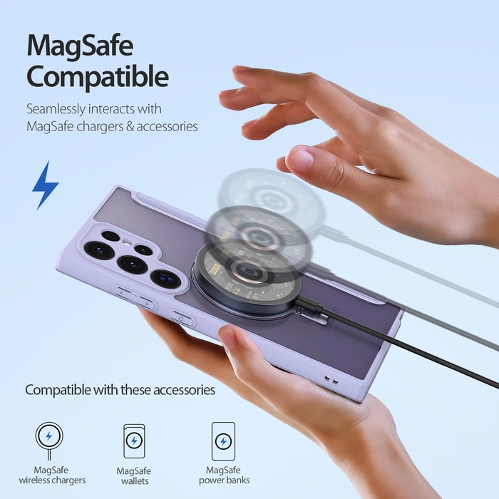Custodia Dux Ducis Skin X Pro con patta e anello magnetico per Samsung S24 Ultra - viola
