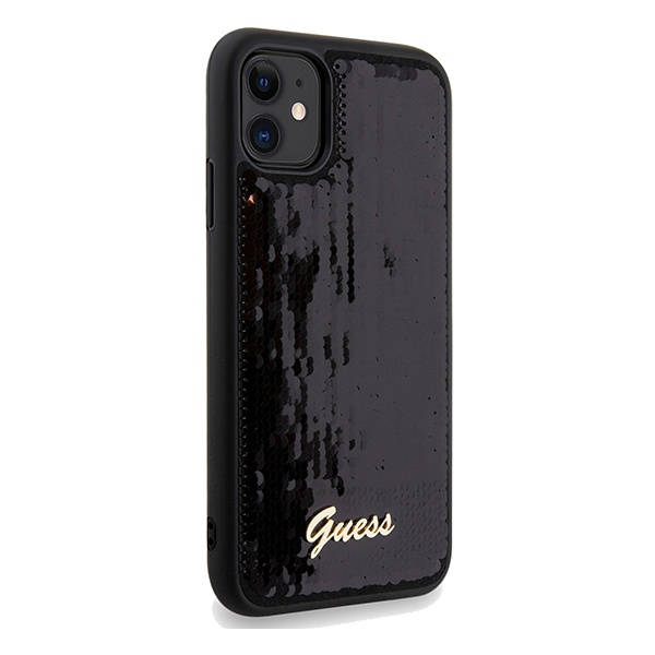 Etui Guess GUHCN61PSFDGSK iPhone 11 / Xr 6.1" czarny/black hardcase Sequin Script Metal Case