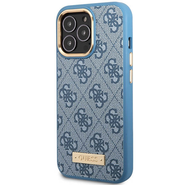 Guess GUHMP14XU4GPRB iPhone 14 Pro Max 6.7" azul/azul duro case 4G Logo Placa MagSafe