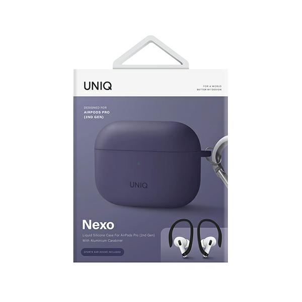Uniq étui Nexo AirPods Pro 2 gen + crochets d'oreille Silicone violet/violet figue