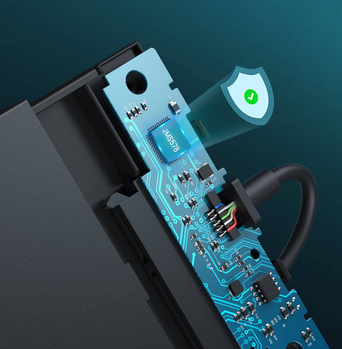 Ugreen Festplattengehäuse 2,5'' USB 3.2 Gen 1 5Gbps Schacht für HDD SSD mit USB Kabel schwarz (30719 CM471)