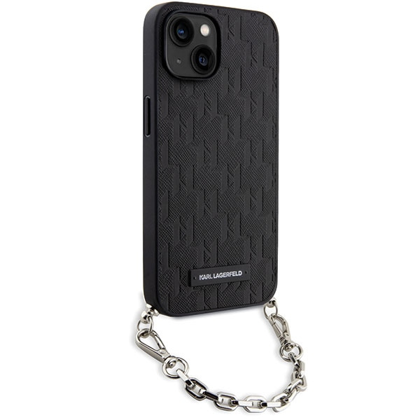 Case Karl Lagerfeld KLHCP14SSACKLHPK iPhone 14 6.1" black/black hardcase Saffiano Monogram Chain Case