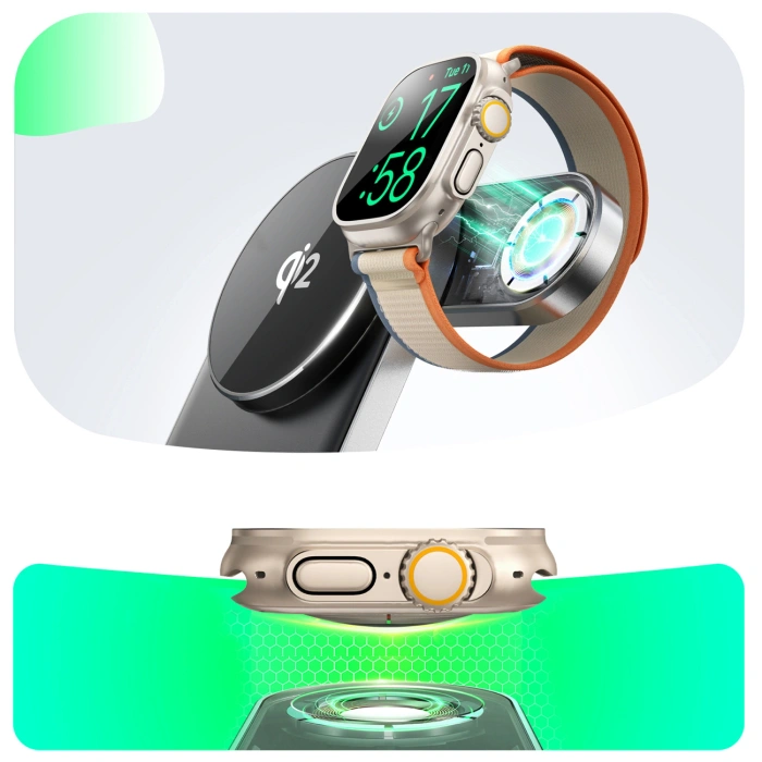 Ładowarka indukcyjna Joyroom JR-W17 Qi 3w1 bezprzewodowa - czarna