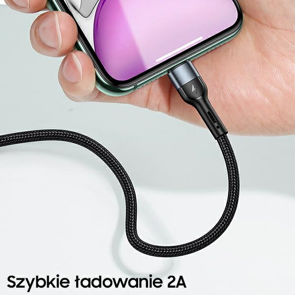 USAMS Pletený Kabel U55 lightning pro sadu U55 zelená / zelená 1m SJ448USBSG02 (US-SJ448)