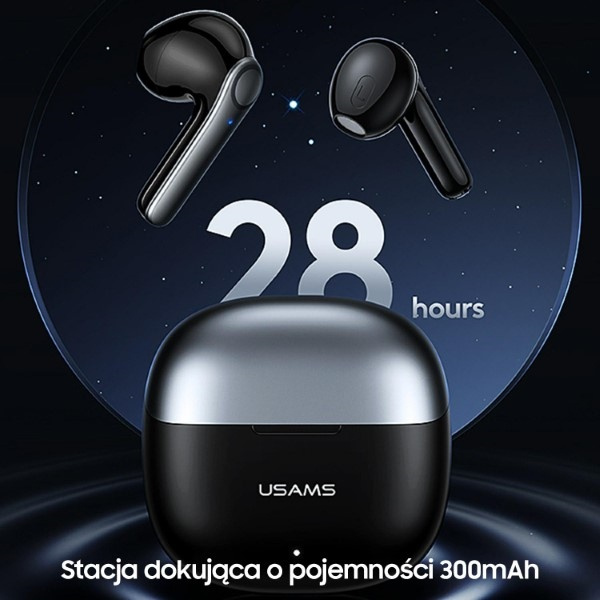 USAMS Sluchátka Bluetooth 5.1 TWS XH Series Duální bezdrátový mikrofon modrý/modrý BHUXH03