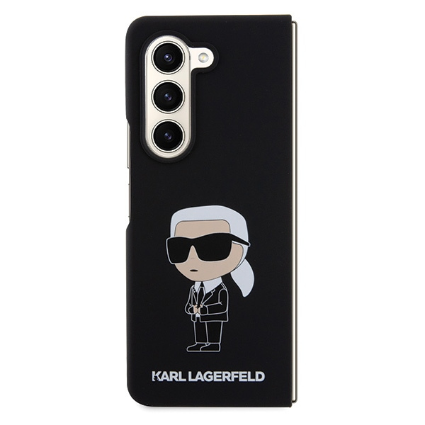 Case Karl Lagerfeld KLHCZFD5SNIKBCK Z Fold 5 hardcase black/black Silicone Ikonik