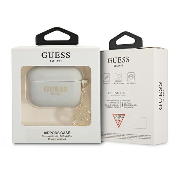 Case GUESS Apple AirPods Pro Cover Silicone Charm 4G Collection Gray Case