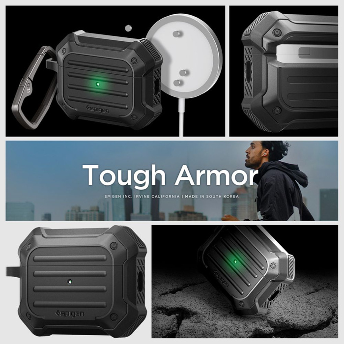 Case Spigen Tough Armor Mag MagSafe Apple Airpods Pro 1 / 2 Black Case