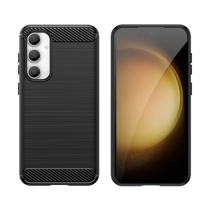 Custodia flessibile con motivo carbonio per Samsung Galaxy S23 FE Carbon Case - nera