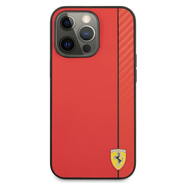 FERRARI Apple iPhone 13 Pro Max On Track Carbon Stripe Red Hardcase