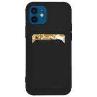 Card Case silikonový pouzdro peněženka se slotem na karty a doklady pro Samsung Galaxy A22 4G černá