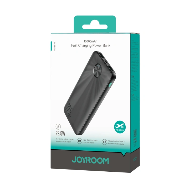 Powerbank Joyroom JR-PBF15 10000mAh USB-C USB-A 22.5W - czarny