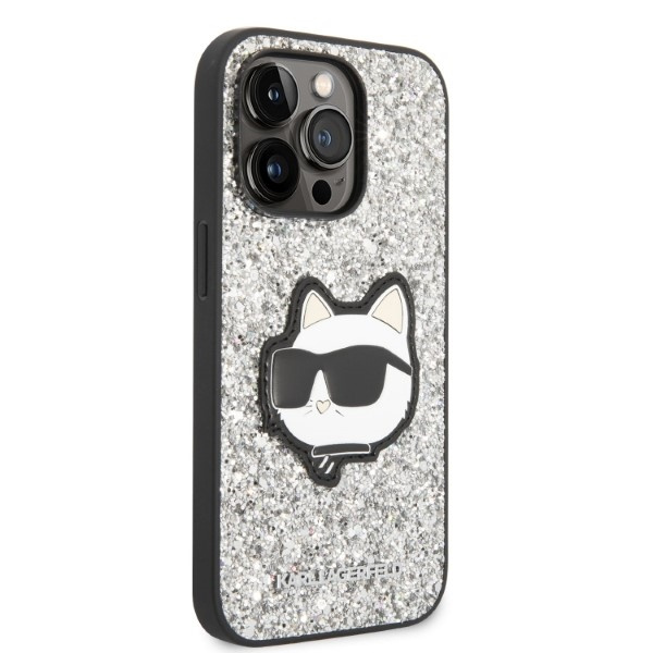 Etui Karl Lagerfeld Klhcp14xg2cps Iphone 14 Pro Max 6,7" Srebrny/silver Hardcase Glitter Choupette Patch Case