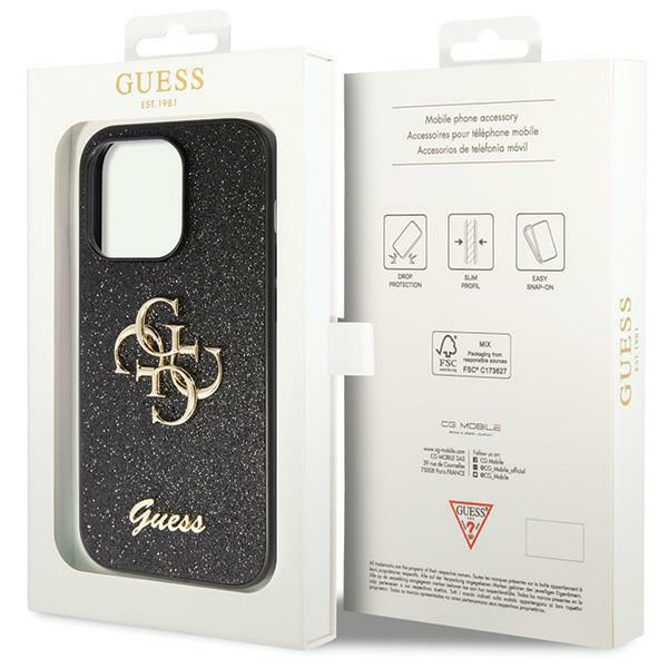 Guess GUHCP14XHG4SGK iPhone 14 Pro Max 6.7" noir/noircase Glitter Script Big 4G