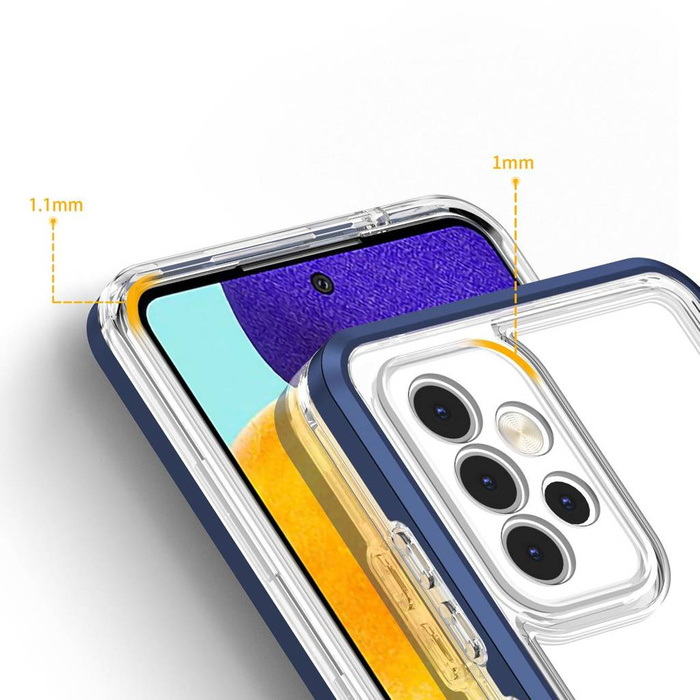 Clear 3in1 coque pour Samsung Galaxy A13 5G gel cover avec cadre bleu