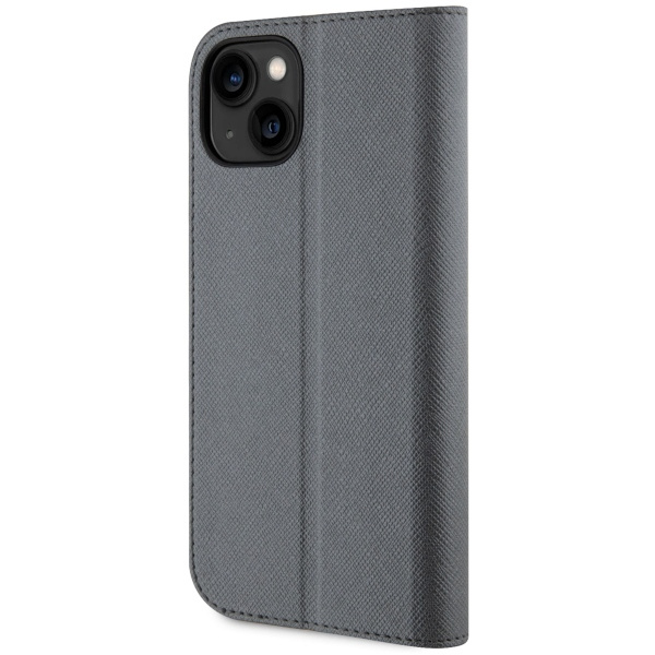 Hülle Karl Lagerfeld KLBKP14SSANKCPG iPhone 14 6.1" Buchcase silber/silber Saffiano Karl &amp; Choupette Case