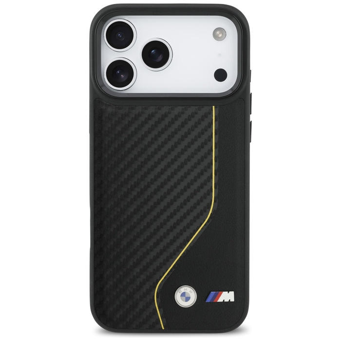 Etui BMW M Carbon Line & Logo MagSafe do iPhone 17 Pro Max żółty