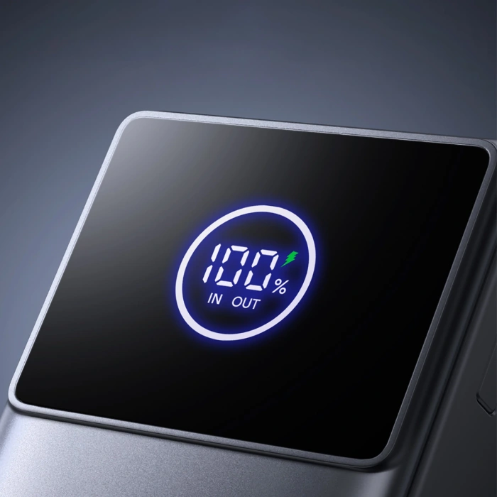 Powerbank Joyroom JR-PR1 10000mAh 22,5W z wbudowanym zwijanym kablem USB-C - czarny