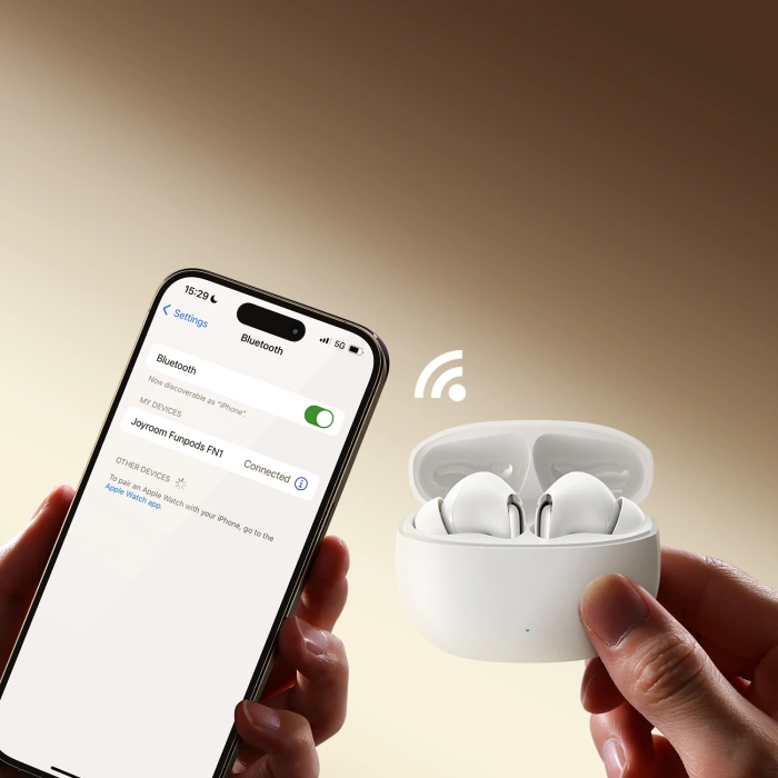 Słuchawki Joyroom Funpods JR-FN1 bezprzewodowe douszne TWS Bluetooth 5.4 ANC ENC - białe