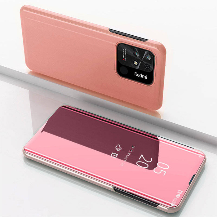 Housse Clear View Case pour Xiaomi Redmi 10C housse avec rabat rose