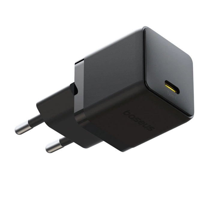 Baseus Palm 1C 20W Wandladegerät (mit Baseus Mini White USB-C 60W (20V/3A) 1m Kabel) - Schwarz
