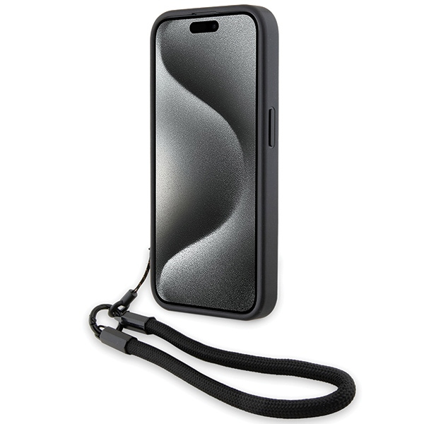 Hülle Bmw Bmhcp15x23rmrlk IPhone 15 Pro Max 6.7" Schwarz/Schwarz Hardcase Signature Leder Wordmark Cord Case