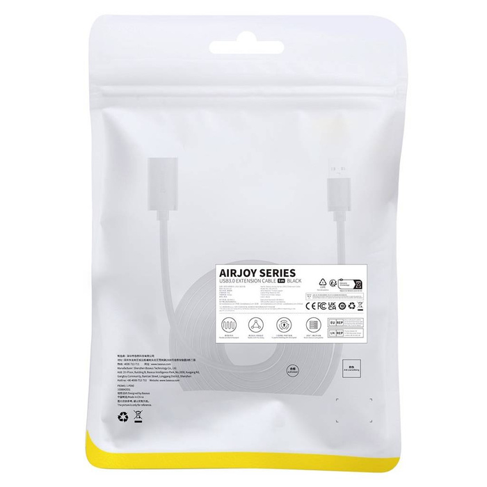 Cable de extensión USB 3.0 5m Baseus AirJoy Series - negro