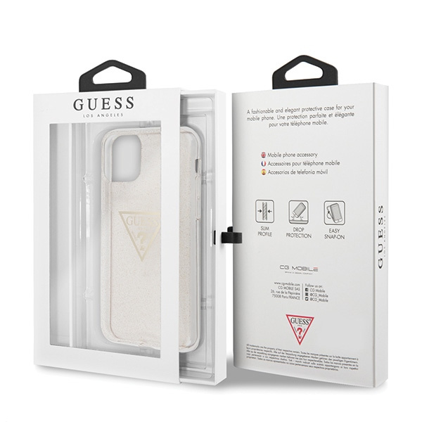 Pouzdro guess Apple iPhone 11 Pro zlaté/zlaté pevné pouzdro Glitter Triangle Case