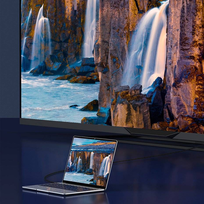 Câble Baseus HDMI 2.1 8K 60 Hz 48 Gbps / 4K 120 Hz / 2K 144 Hz 3D eARC QMS Dynamic HDR VRR ALLM 3 m noir (CAKGQ-L01)