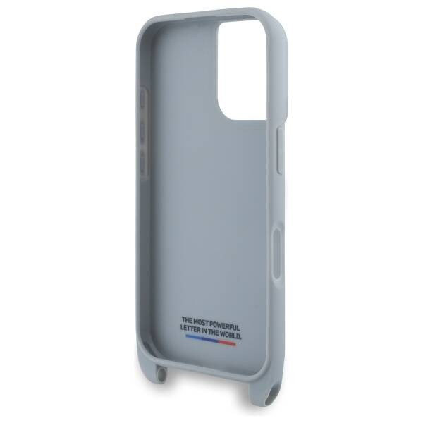 Funda BMW iPhone 16 gris/gris durocase M Edition Carbon Stripe &amp; Strap