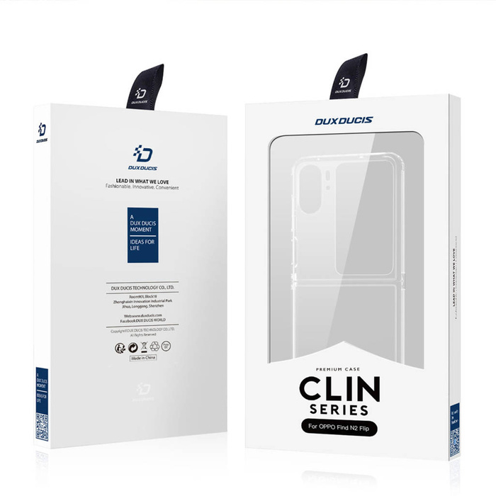 Dux Ducis Clin Funda para Oppo Find N2 Flip Armor Case Contraportada Transparente