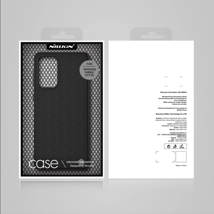 Nillkin Textured Case wytrzymałe wzmocnione etui z żelową ramką i nylonem na tyle Samsung Galaxy A73 czarny