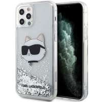 Funda Karl Lagerfeld KLHCP12MLNCHCS iPhone 12/ 12 Pro 6,1" plata/plata durocase Glitter Cabeza de Choupette Case