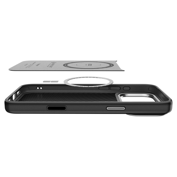 Spigen ENZO ARAMID "T" Mag MagSafe IPhone 17 PRO NEGRO/PLATA