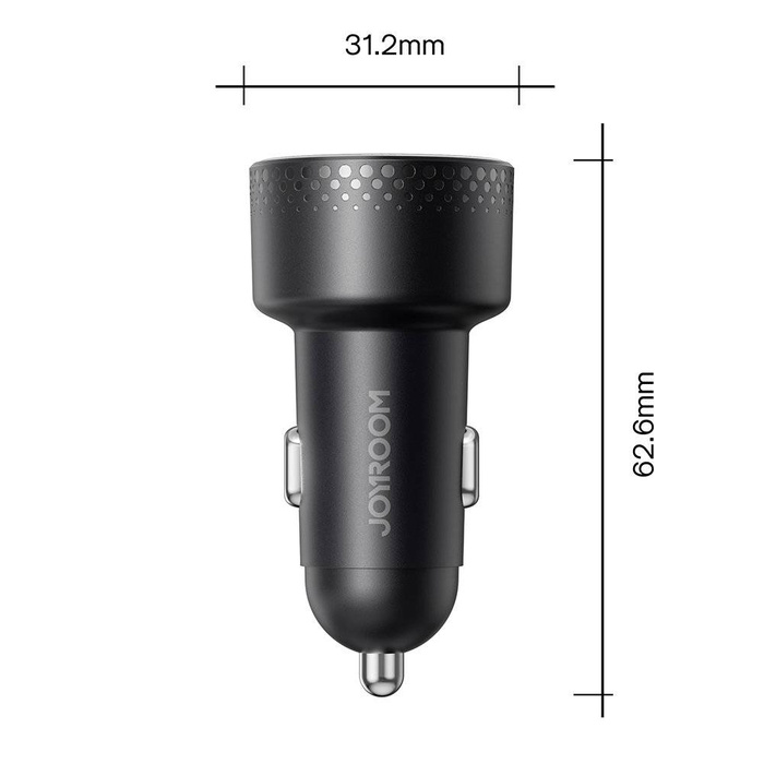 Autoladegerät 2x USB C 70W mit LED-Anzeige Joyroom JR-CCD02 | Schwarz