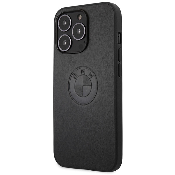 Hülle BMW BMHCP13LREELK iPhone 13 Pro / 13 6.1" schwarz/schwarz hartcase Lederprägung