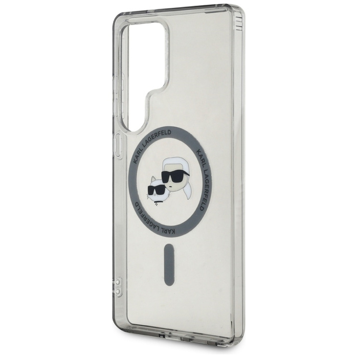 Etui Karl Lagerfeld Button Karl &         Choupette Heads Printed Logo MagSafe do Samsung Galaxy S25 Ultra czarny