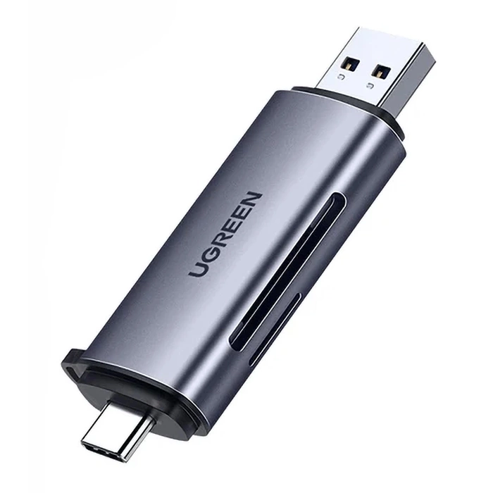 Ugreen čtečka karet SD / micro SD pro USB 3.0 / USB typu C 3.0 šedá (50706)