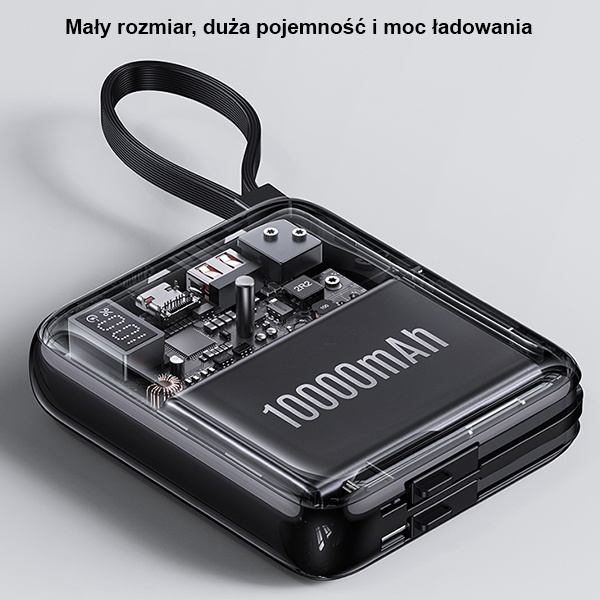 USAMS Powerbank PB69 10000mAh 22.5W QC3.0+PD Fast Charge Digital Display black/black 10KCD18601 (US-CD186)