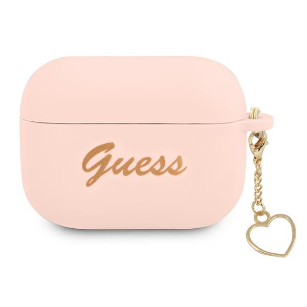 GUESS Apple Hülle Pro Cover Silikon Charm Collection Pink Case