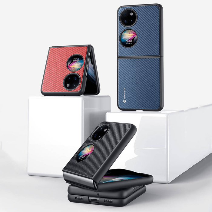 La Dux Ducis Fino est en nylon pour Huawei P50 Pocket rouge