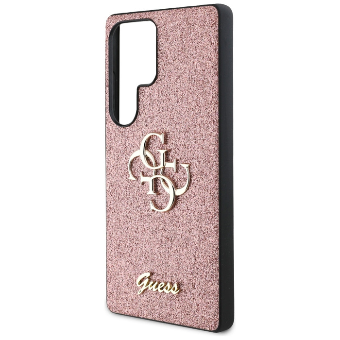 Etui Guess Fixed Glitter Big 4G Metal     Logo do Samsung Galaxy S25 Ultra różowy