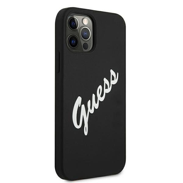 Case GUESS Apple iPhone 12 Pro Max Silicone Vintage Black White Hardcase