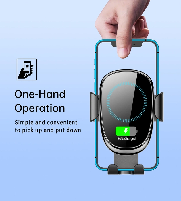 Supporto da auto a gravità Choetech T203-F con caricatore induttivo da 15 W per abitacolo - nero