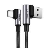 Ugreen pravoúhlý kabel USB kabel – USB Type C Quick Charge 3.0 QC3.0 3 A 1 m šedý (US176 20856)
