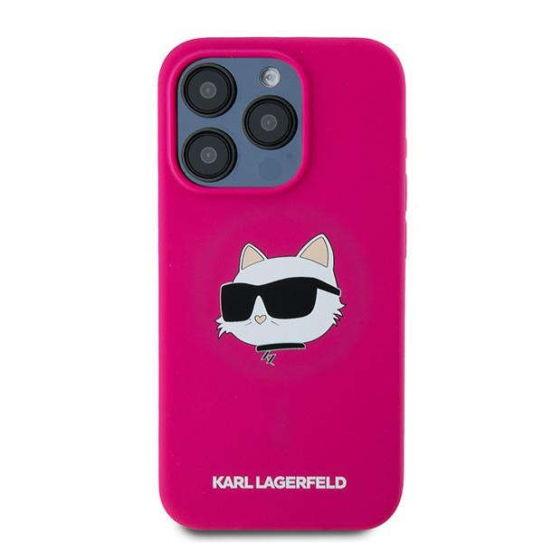 Etui Karl Lagerfeld KLHMP15LSCHPPLF iPhone 15 Pro 6.1" różowy/fuschia hardcase Silicone Choupette Head MagSafe