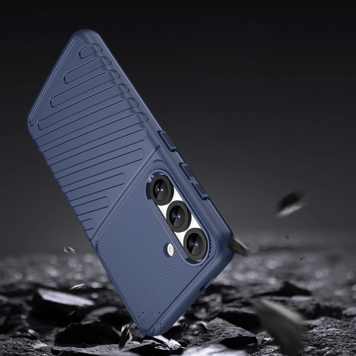 Thunder Case Hülle für Samsung Galaxy S25, silikongepanzerte Hülle - Blau