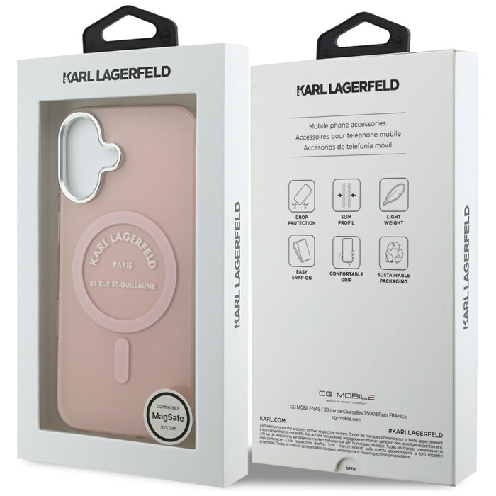 Etui Karl Lagerfeld IML Karl RSG Logo    MagSafe do iPhone 17 różowy