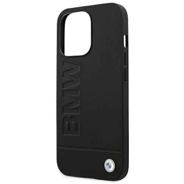Hülle BMW BMHCP14LSLLBK iPhone 14 Pro 6.1" schwarz/schwarz Leder Stempel